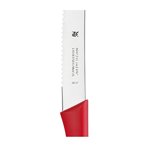 WMF - Juego de cuchillos de desayuno (2 piezas, 23 cm, cuchillo para panecillos, cuchillo para pan, hoja especial, mango de plástico), color rojo