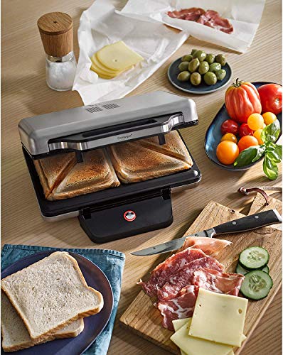 WMF Lono Sandwichera, 800 W, 0 Decibeles, Acero Inoxidable, Negro/Gris