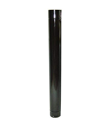 Wolfpack Tubo de Estufa Acero Vitrificado Negro Ø 100 mm, Ideal Estufas de Leña, Chimenea, Alta resistencia, Color Negro Ø