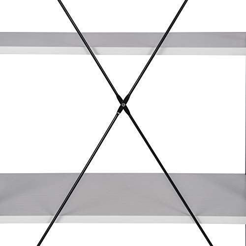 WOLTU Estantería con 6 Escalera Soporte de la Planta Estante de Almacenamianto de Madera de Acero,Blanco+Negro 60x28x180CM RGB9307sw