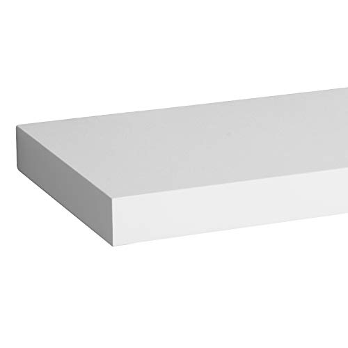 WOLTU Estantería Flotantes Blanco Baldas 100cm Estante para Pared de Tablero de Madera RG9317ws