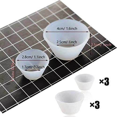 Woohome 38 Pz Vasos Medidores de Silicona Incluir 100 ML Taza Medidora de Silicona, Vasos de Mezcla de Resina Epoxi con Raspador de Silicona, Barra de Silicona y Cuchara de Silicona, Pinzas