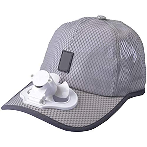 Wosiky Sombrero con Ventilador, Gorra de béisbol, Gorra de protección Solar, Gorra de béisbol refrigerada por Ventilador de Aire, Ventilador, Ventilador, Ventilador de Carga, Gorra de Visera