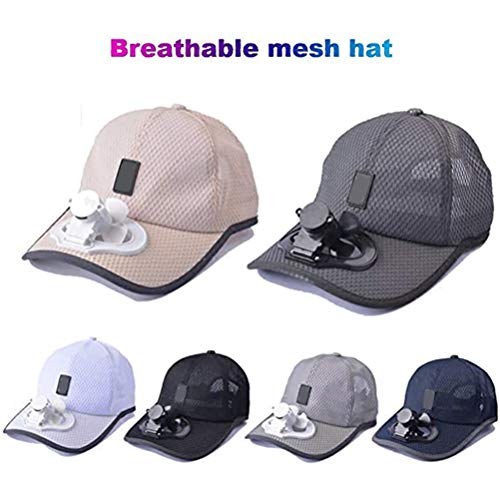 Wosiky Sombrero con Ventilador, Gorra de béisbol, Gorra de protección Solar, Gorra de béisbol refrigerada por Ventilador de Aire, Ventilador, Ventilador, Ventilador de Carga, Gorra de Visera