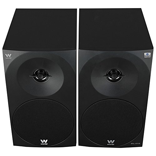 Woxter Dynamic Line 410 BT – Altavoces estéreo 2.0 150W de potencia,BLUETOOTH, Madera, Woofer de 4 pulgadas, 2 Tweeter, 3.5 mm, RCA, Control volumen, agudos, graves, Bookself Speakers, color Negro