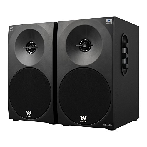 Woxter Dynamic Line 410 BT – Altavoces estéreo 2.0 150W de potencia,BLUETOOTH, Madera, Woofer de 4 pulgadas, 2 Tweeter, 3.5 mm, RCA, Control volumen, agudos, graves, Bookself Speakers, color Negro