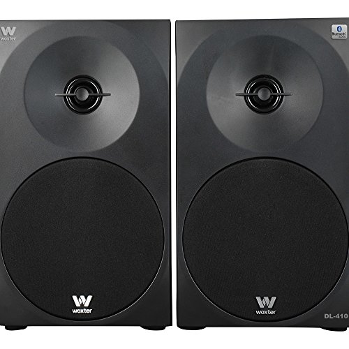 Woxter Dynamic Line 410 BT – Altavoces estéreo 2.0 150W de potencia,BLUETOOTH, Madera, Woofer de 4 pulgadas, 2 Tweeter, 3.5 mm, RCA, Control volumen, agudos, graves, Bookself Speakers, color Negro