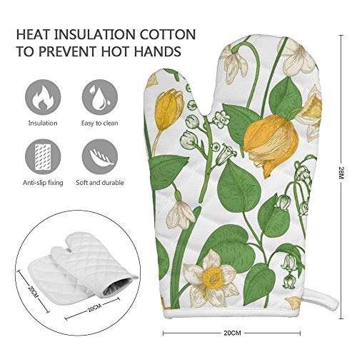 Wrution Manoplas para Horno de Cocina con Trompeta, Resistentes al Calor, Profesionales, para Barbacoa, cocinar y Hornear, Personalizadas