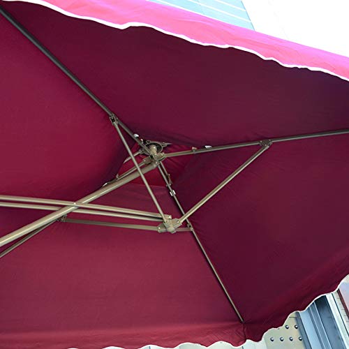 Wsaman 2.5 * 2.5m Parasol Inclinado con Manivela, Sombrilla Doble Parasol Excentrico Rectangular Protección UV para Terraza Playa Jardín Piscina Patio Camping - Toldo Portátil Balcón,Verde