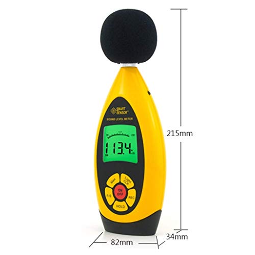 WSMLA Registro de datos de funciones de nivel de sonido del decibelio del metro con retroiluminación de la pantalla de alta precisión de medición 30dB ~ 130dB de instrumentos compacto Profesional sonó