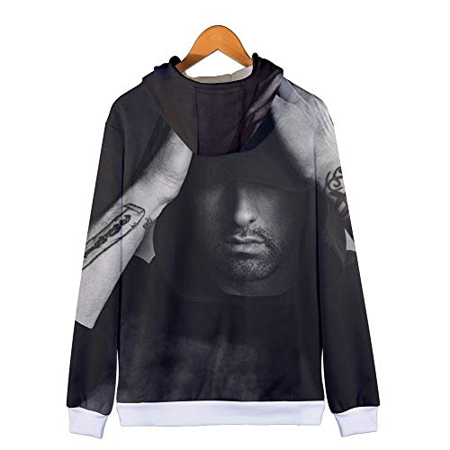 WSPZZWY Sudadera con Capucha,Eminem, Hombres Sudadera con Capucha Y Cremallera, Sudadera con Capucha Chaqueta con Cremallera 丨 Suave Y Elegante 3D 丨 Ms, XXS, Color De Foto