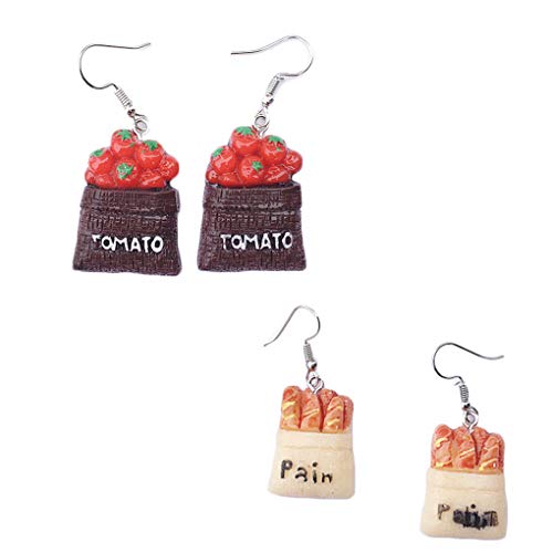 wufeng Joyería Regalo del día de la Gota para Las Mujeres Tomate Hamburguesa Pendientes Regalo de Las Mujeres del Gancho del oído del oído Ganchos Aniversario Madre' s