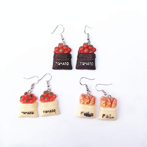 wufeng Joyería Regalo del día de la Gota para Las Mujeres Tomate Hamburguesa Pendientes Regalo de Las Mujeres del Gancho del oído del oído Ganchos Aniversario Madre' s