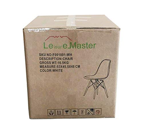 WV LeisureMaster Juego de 4 Sillas de Comedor Blancas Modernas con Carcasa de PP y Patas de Madera de Haya