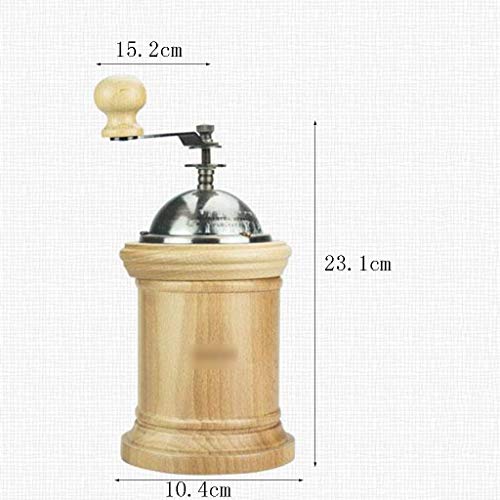 WWY Manual Molinillo de café, Madera LumaquelaCerámicaVidrio Core, Ajustable a Mano Molino de café Manual, Retro portátil Burr Molino de café, Ideal for el hogar, Oficina y Viajar, Especias Cepillo