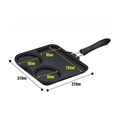 WXXSL Sartenes para Desayuno Sartén porosa de Fondo Plano multifunción Albóndigas antiadherentes Sartén para artefactos de Desayuno Molde de Tortilla para bebés (Color: Negro)