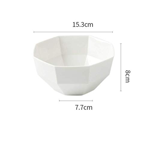 WYBD.Y Exquisite Home Cuenco de cerámica de muñeca Grande Hogar nórdico Bandeja de Postre Anti escaldado Plato de Ensalada Vajilla Blanca Utensilios para Comer Hotel Decorativo Cuenco de Sopa Retro