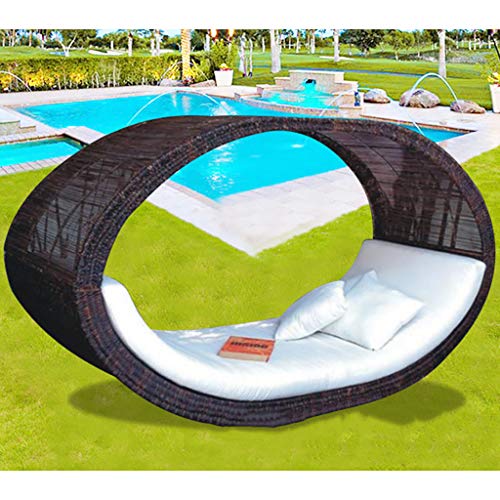 WYFDM Tumbona, al Aire Libre Silla de Mimbre Gravedad Cero Mar Playa Piscina Rattan Silla de salón de la Creatividad Curvado Cama Silla de salón de la Playa