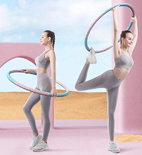 WYFFF Aro De Fitness, Hula Hoop Fitness Desmontable, Peso Ajustable Hula Hoop, Acero Inoxidable Hula Hoop Adulto para Adelgazar, para Damas, Hombres