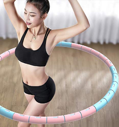 WYFFF Hula Hoop, Aro De Fitness,con Cuerdas De Saltar De 3 M Gratis, Peso De 1 Kg (2,2 Libras), Aro De Hula Desmontable De 8 Secciones Y 93 Cm para Jóvenes Adultos, Mujeres Que Pierden Peso