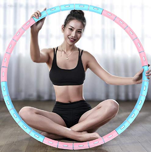 WYFFF Hula Hoop, Aro De Fitness,con Cuerdas De Saltar De 3 M Gratis, Peso De 1 Kg (2,2 Libras), Aro De Hula Desmontable De 8 Secciones Y 93 Cm para Jóvenes Adultos, Mujeres Que Pierden Peso