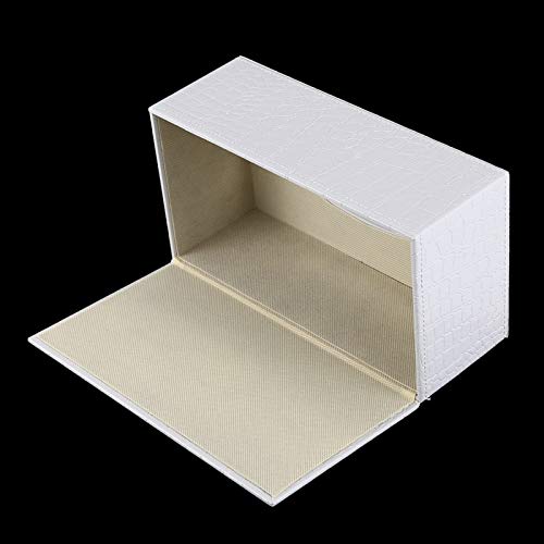 WZNB Rectángulo Duradero para el hogar Caja de pañuelos de Cuero de la PU Soporte de Papel Funda para servilletas (Grano de cocodrilo Blanco) Promoción   25 * 14 * 9.5 cm Blanco