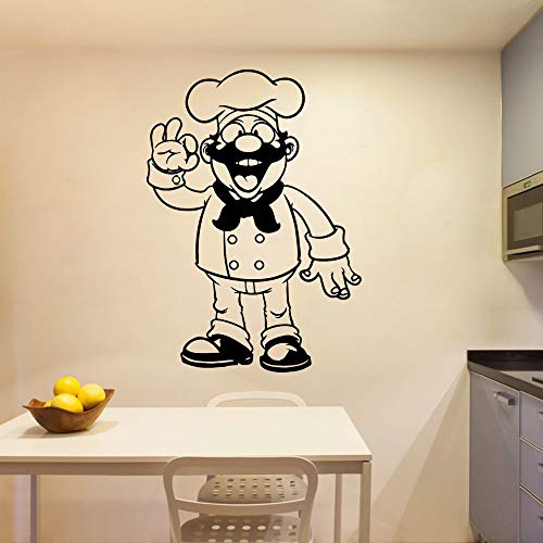 wZUN Pegatina de Pared de Chef para Amantes de los Animales, decoración del hogar, Sala de Estar, Dormitorio, calcomanía de Pared Decorativa móvil 42X58cm