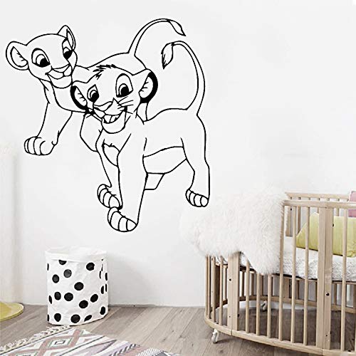 wZUN Pegatinas de Pared de Dibujos Animados calcomanías de Vinilo de león decoración de la habitación del bebé decoración de la Personalidad del Dormitorio Mural de Arte extraíble 28X29 cm