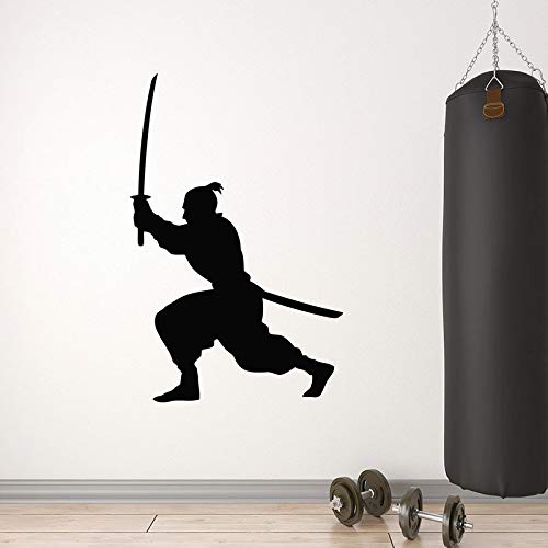 wZUN Samurai Pared calcomanía Estilo asiático Lucha Artes Marciales Dormitorio Gimnasio decoración del hogar Vinilo Pegatina 68X44cm