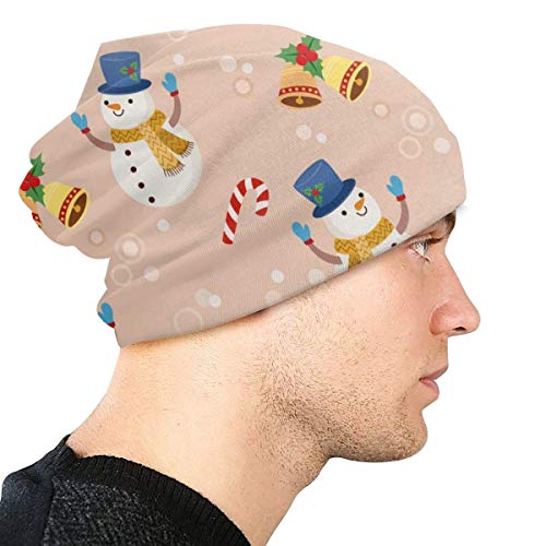 XCNGG Gorro de Punto para Adultos, Gorro de Gorro, Gorro de Punto, Lindo árbol de Navidad de Hombre de Nieve