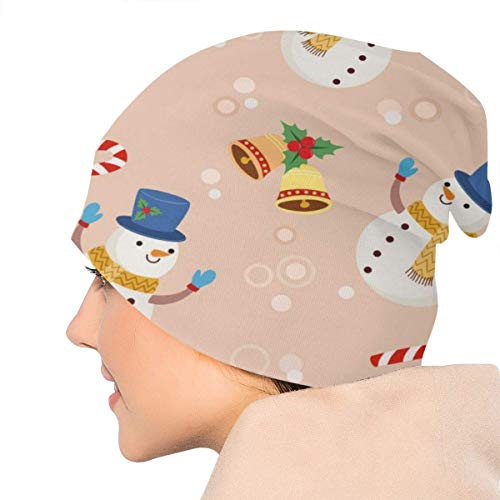 XCNGG Gorro de Punto para Adultos, Gorro de Gorro, Gorro de Punto, Lindo árbol de Navidad de Hombre de Nieve