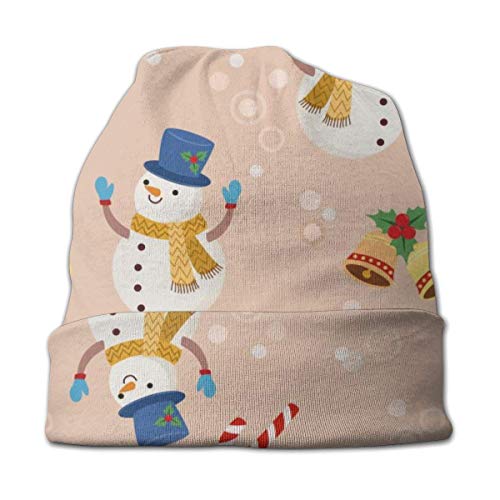 XCNGG Gorro de Punto para Adultos, Gorro de Gorro, Gorro de Punto, Lindo árbol de Navidad de Hombre de Nieve