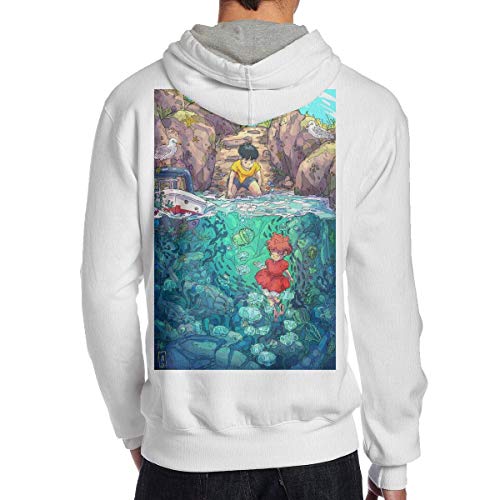 XCNGG RebeccaMBrown Ponyo and Sosuke Sudaderas con Capucha gráficas para Hombre Sudaderas Casuales