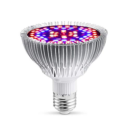 XGzhsa Bombilla de Crecimiento LED, lámpara de Crecimiento de Plantas, lámpara de Planta LED de Espectro Completo para el Crecimiento de Plantas de Invernadero de Flores de Interior (E27, 30W)