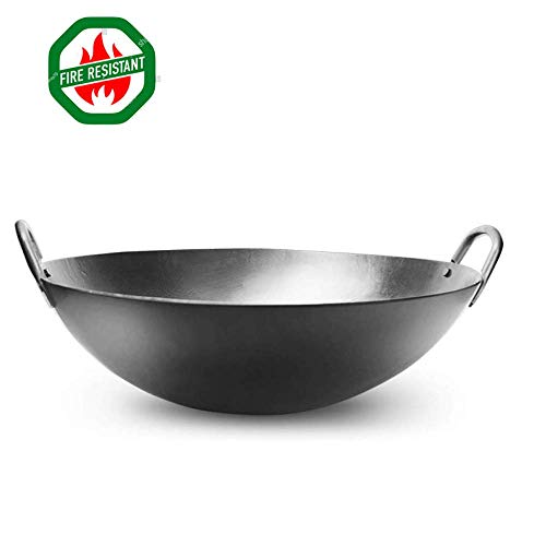 XH&XH Ollas de Cocina Sartenes Sartén Sartenes antiadherentes Wok binaural Estufas de Gas espesas Adecuado para restaurantes Banquetes Sartén (Color sin Tapa Tamaño 43CM) Sin Tapa 50CM