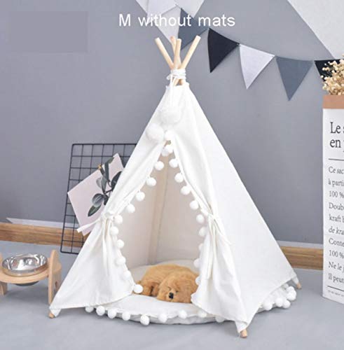 Xiaohua Casa para Mascotas Carpa para Perros Linda Carpa Exterior Casa Perreras Tienda Lavable Cachorro Gato Interior Al Aire Libre Alfombra De Tipi Portátil 2 Estilos 50X50X60cm Solo Carpa Blanca