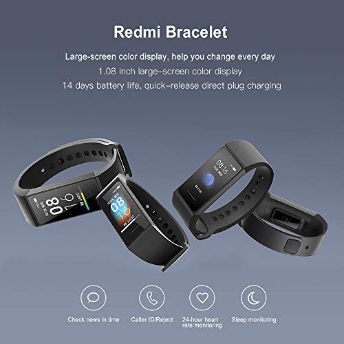 Xiaomi Mi Band 4C Smart Bracelet Fitness Tracker Pantalla a Color de 1.08 '' Pulsera de Actividad con Monitores de Actividad, 50 M a Prueba de Agua, Carga Portátil, Negro