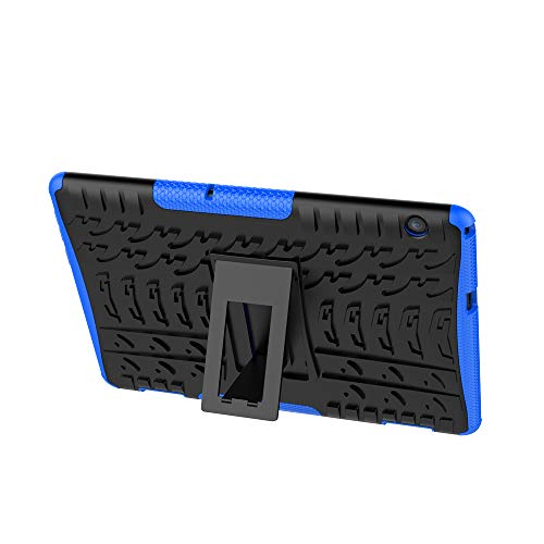 XITODA Funda Huawei MediaPad T5 10, Hybrid Rugged Armor Duro PC + TPU Silicone Back Case Cover Carcasa para Huawei MediaPad T5 10 2018 Tablet Funda con Kickstand - Azul Oscuro