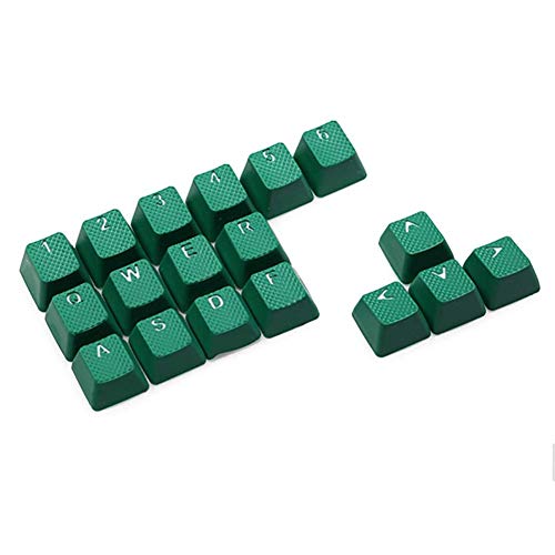 XIUYU Caucho Juego la Tapa de tecla Set emgomados Doubleshot Nombres de Teclas Compatible OEM Perfil de Shine-A través Juego de 18 Teclas (Verde) (Color: Verde)