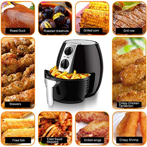 XIUYU Freidora de Gran Capacidad del Aire, de 30 Minutos Temporizador y Control de Temperatura Ajustable, Aire 4.5L freidoras sin Aceite, Inteligente Fries máquina, for el hogar y la Cocina, Negro