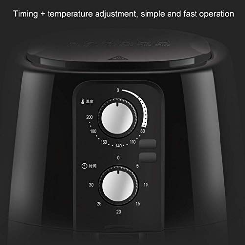 XIUYU Freidora hogar de Gran Capacidad del Aire, 1400W, 30 Minuto Temporizador y Control de Temperatura Ajustable, sin Aceite Antiadherente Olla Aire freidoras, Negro (Color : Black)