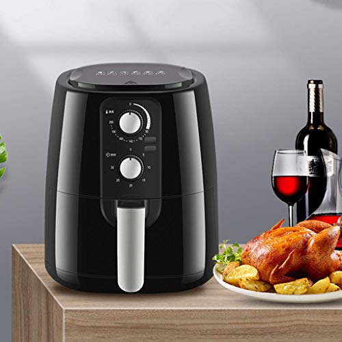 XIUYU Freidora hogar de Gran Capacidad del Aire, 1400W, 30 Minuto Temporizador y Control de Temperatura Ajustable, sin Aceite Antiadherente Olla Aire freidoras, Negro (Color : Black)