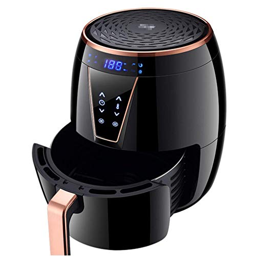 XIUYU Hogar Multifuncional Aire Fryer, Temporizador y Control de Temperatura, Air Display freidoras con Digital, sin Aceite Antiadherente Olla Inteligente Fryer, Negro (Color : Black)