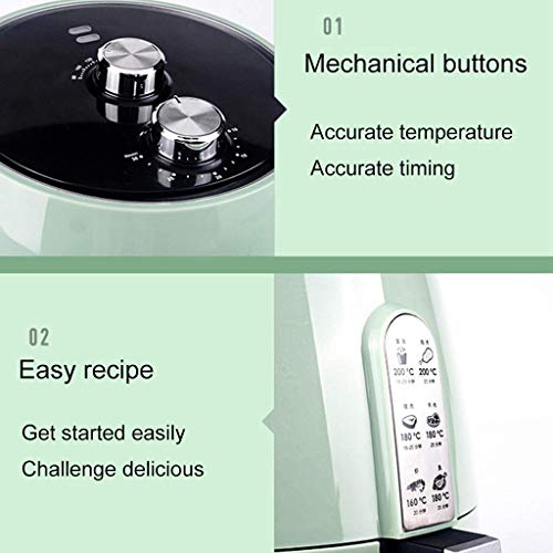 XIUYU Hogar sin Aceite de la freidora de Aire, Temperatura Ajustable de Control, Smart Touch Screen freidoras de Aire, Antiadherente Olla Cocina Saludable Airfryer, Verde (Color : Green)