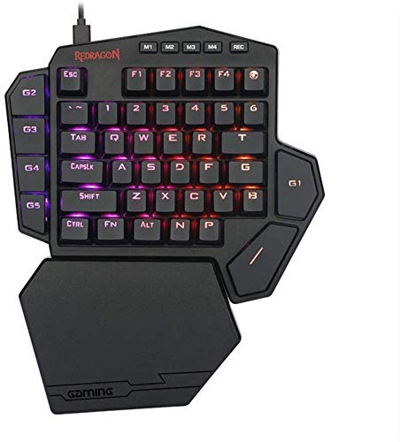 XIUYU Redragon K585 con una Sola Mano Teclado mecánico Mano Izquierda Comer Teclado Verde Juego de la gallina Teclado del Eje de definición de la Macro