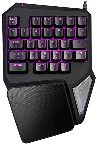 XIUYU T9 Delux Colorido Pro-Pollo con una Sola Mano artefacto LOL Sentido manipulador Teclado for Juegos de Colores con retroiluminación