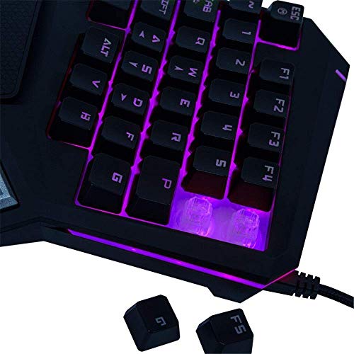 XIUYU T9 Delux Colorido Pro-Pollo con una Sola Mano artefacto LOL Sentido manipulador Teclado for Juegos de Colores con retroiluminación