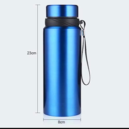 Xqr Aislamiento Taza Acero Inoxidable Aislamiento Taza Exterior Viaje Pot con Cuerda Doble Capa Deportes Gran Capacidad Hervidor 750 ML,Blue