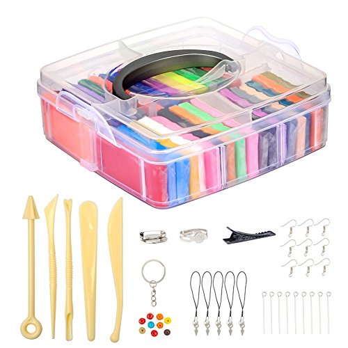 Xrten Kit de Arcilla Polimérica de Colores 32 DIY Modelado de Arcilla Suave para Hornear