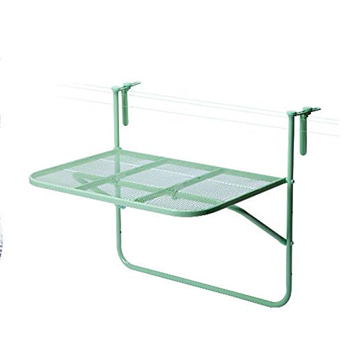 Xyanzi Mesa Plegable, Soporte de Montaje en Pared de Hierro, Soporte para Bastidor de balcón, Mesa Informal, 4 Colores Disponibles 650 * 730 mm (Color : Green)